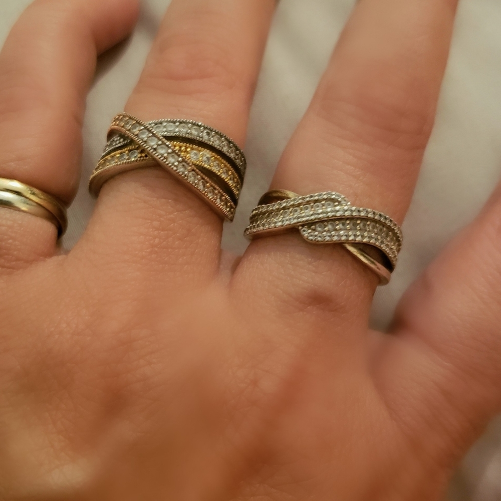 2 Gold (PT platinum) w/Diamond Accents Rings.